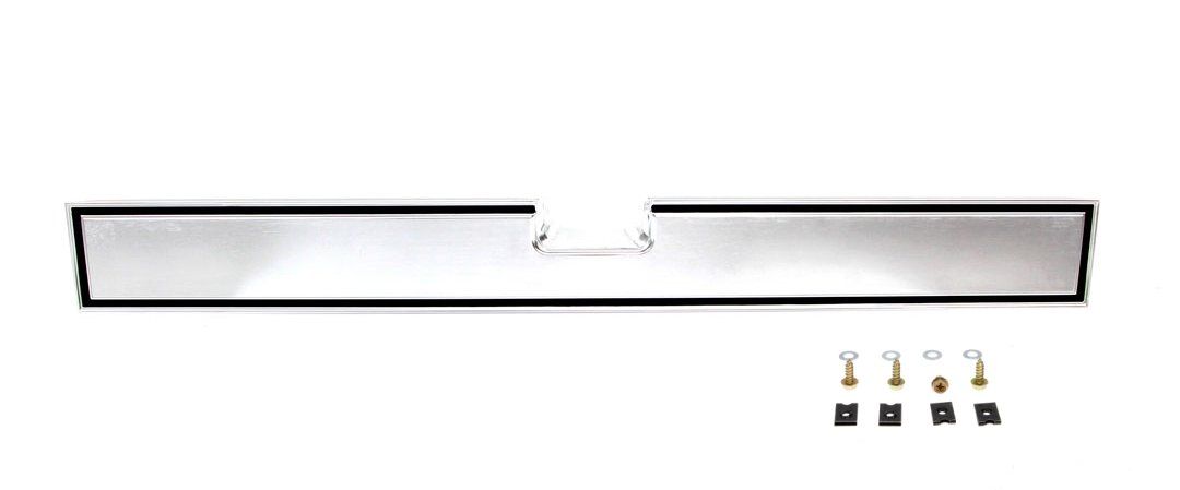 1981-87 Chevy GMC Truck C/K 10 Center Tailgate Trim Panel - Brushed Aluminum Finish