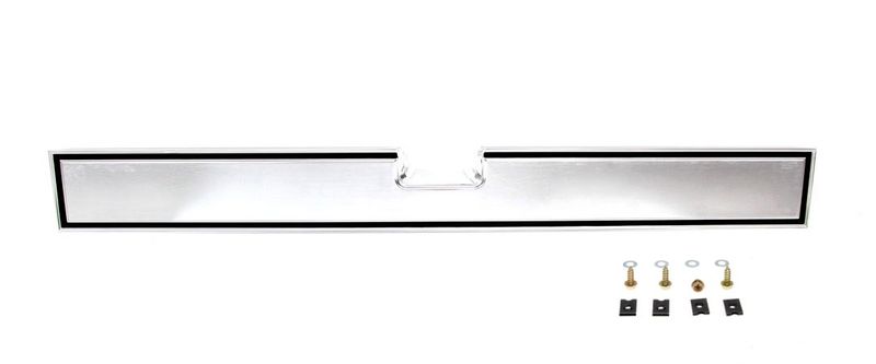 1981-87 Chevy GMC Truck C/K 10 Center Tailgate Trim Panel - Brushed Aluminum Finish