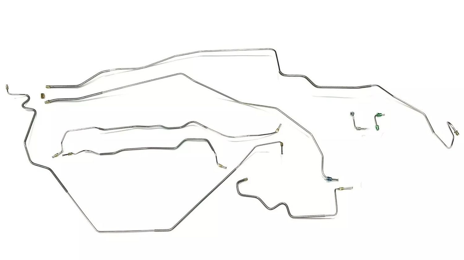 1968 Camaro Aftermarket Power Disc Conversion Stainless Steel Line Set w/ Clips &amp; Center Hose