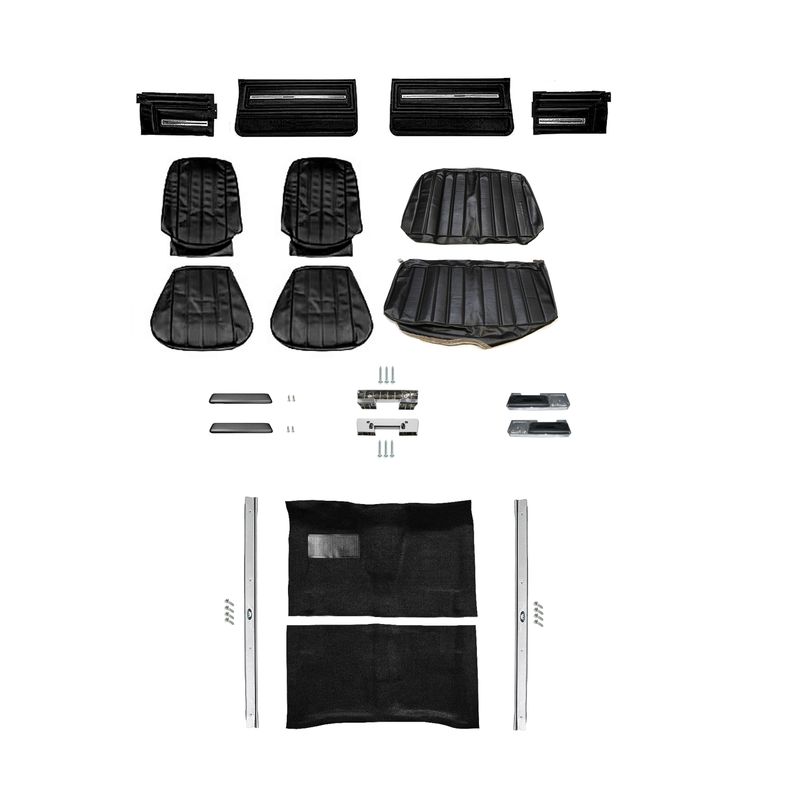 1966 Chevelle Convertible Front Bucket Seats Interior Kit - Black