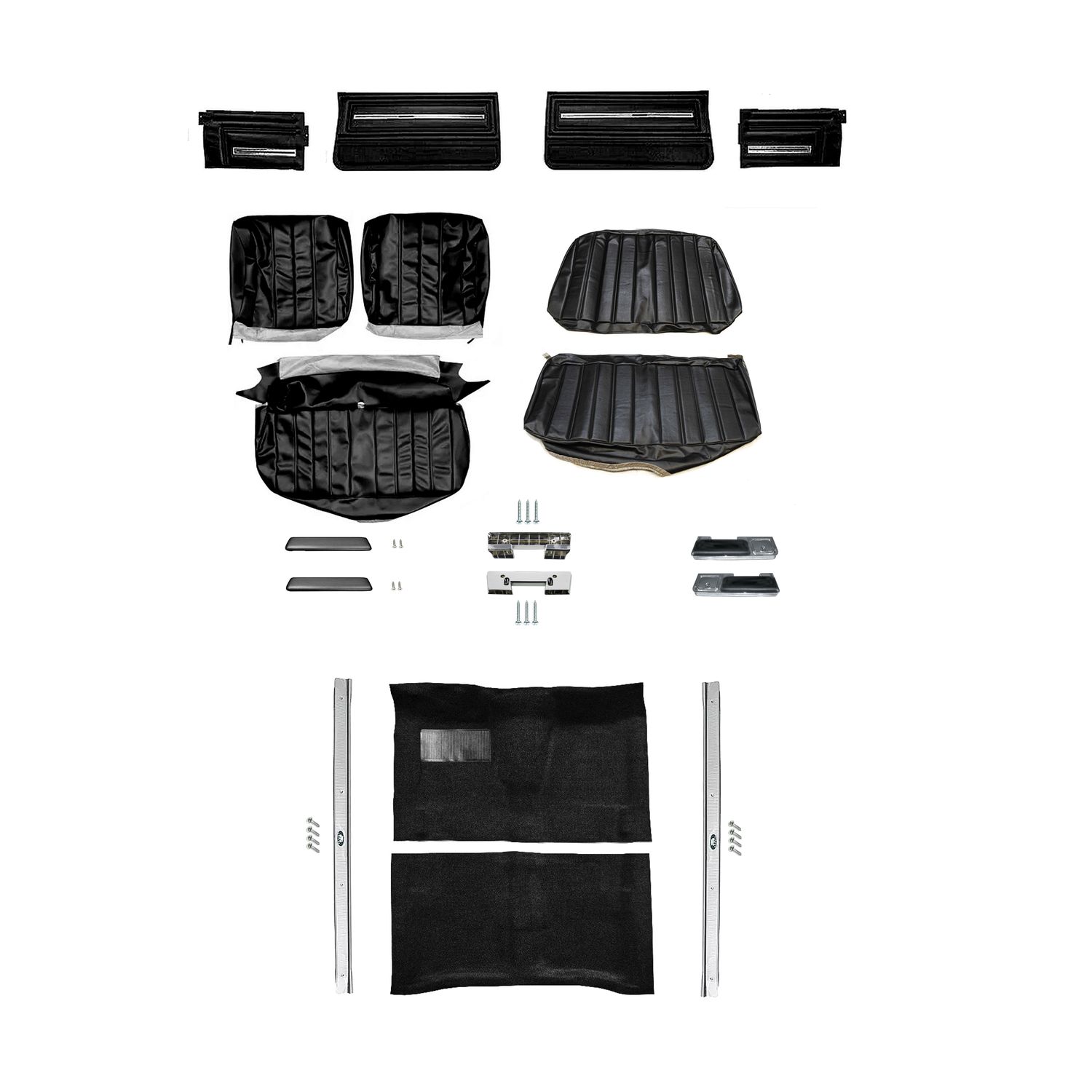 1966 Chevelle Convertible Bench Seat Interior Kit - Black