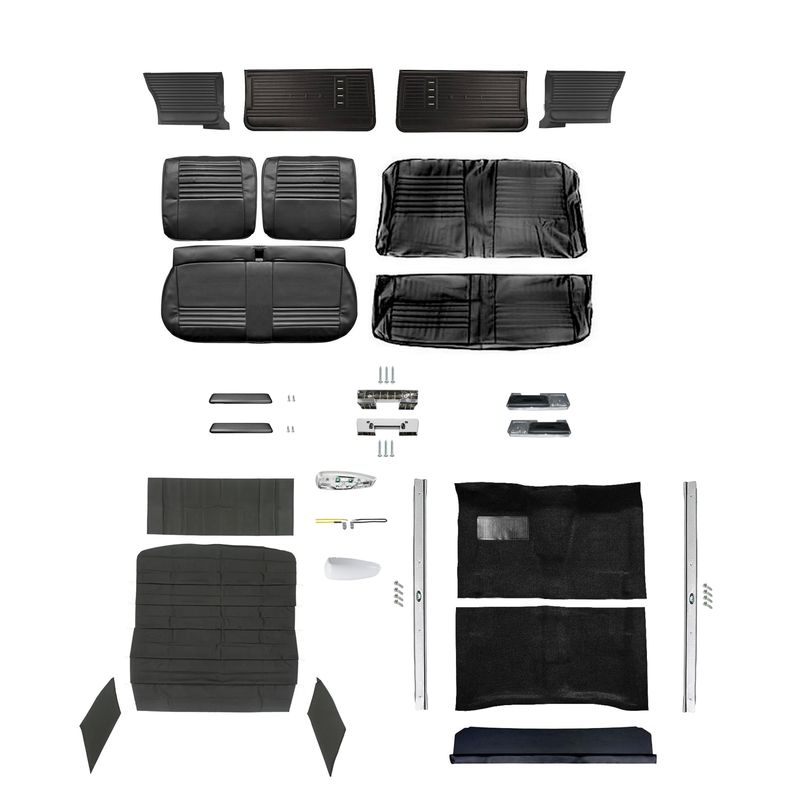 1967 Chevelle Coupe Bench Interior Kit - Black