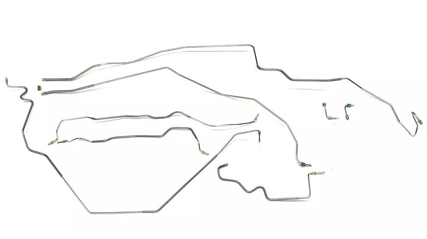 1969 Camaro Factory Power Disc Conversion Stainless Steel Line Set w/ Clips &amp; Center Hose
