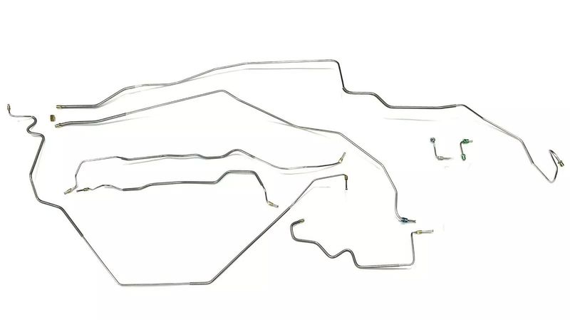 1969 Camaro Factory Power Disc Conversion Stainless Steel Line Set w/ Clips &amp; Center Hose
