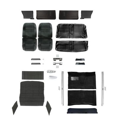 1967 Chevelle Coupe Front Bucket Seats Interior Kit - Black