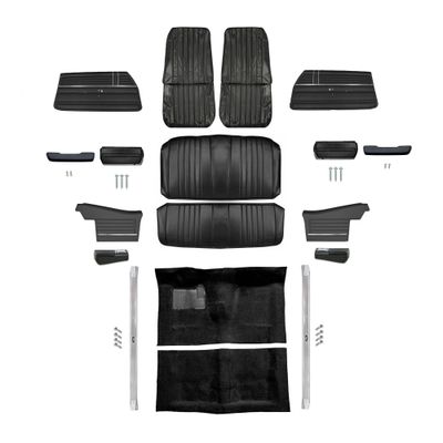 1968 Chevelle Convertible Bucket Interior Kit - Black