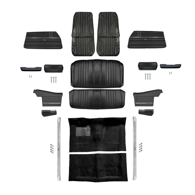 1968 Chevelle Convertible Bucket Interior Kit - Black