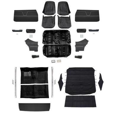 1969 Chevelle Coupe Bucket Interior Kit - Black