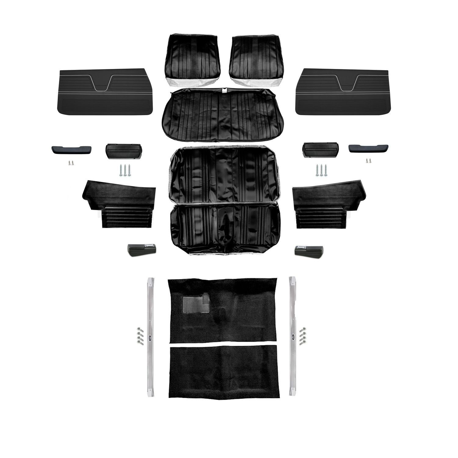 1969 Chevelle Convertible Bench Seat Interior Kit - Black
