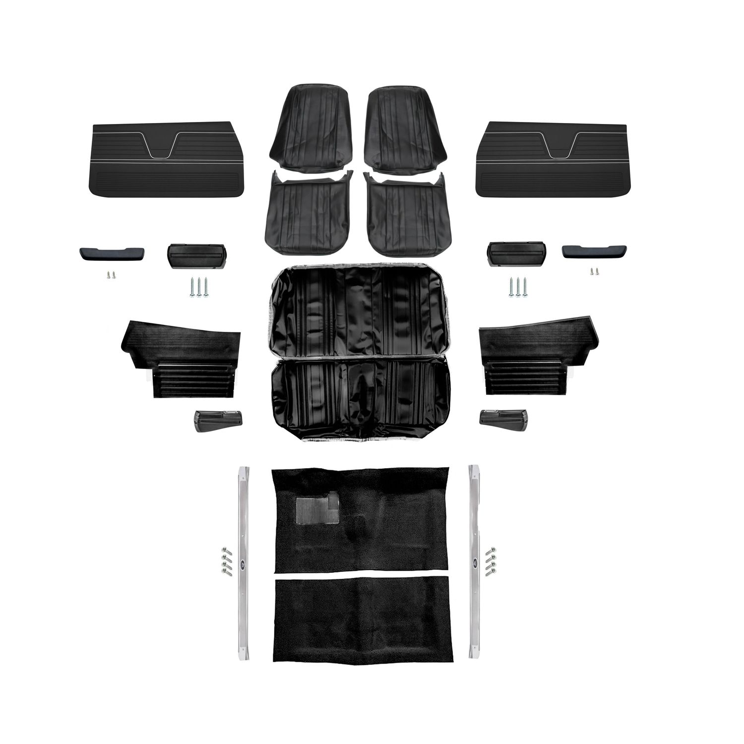 1969 Chevelle Convertible Bucket Interior Kit - Black