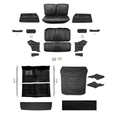 1968 Chevelle Coupe Interior Kit with Bench Seat - Black
