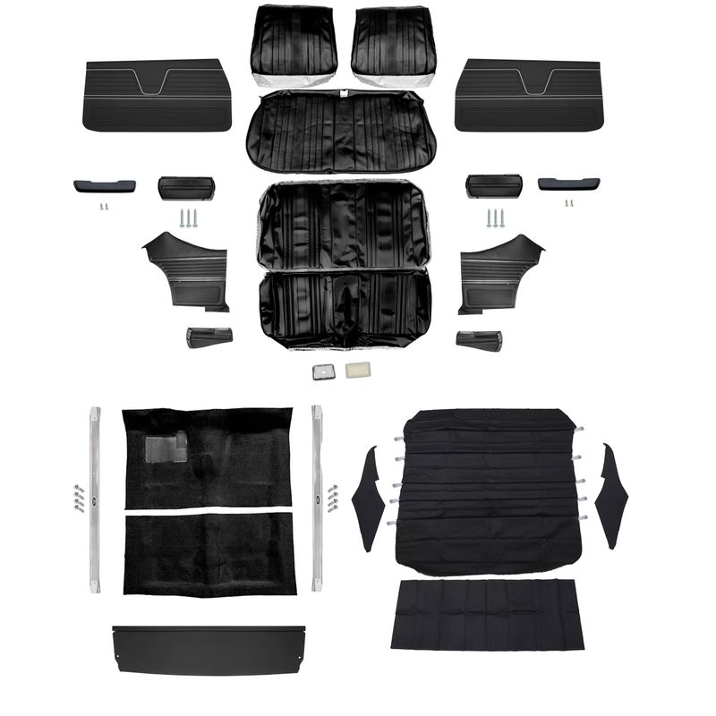1969 Chevelle Coupe Bench Interior Kit - Black