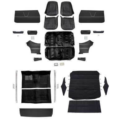 1969 Chevelle Coupe Bucket Interior Kit - Black