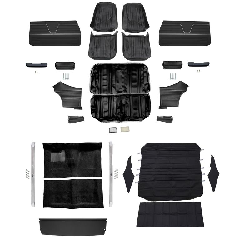 1969 Chevelle Coupe Bucket Interior Kit - Black