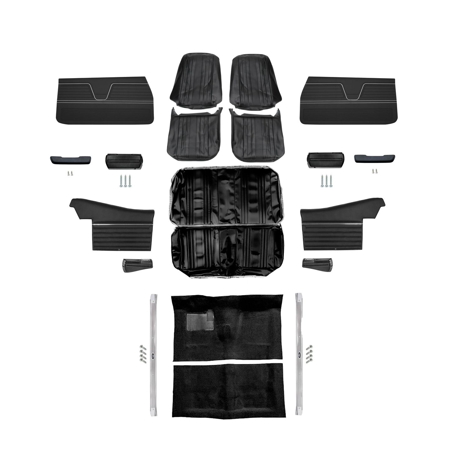 1969 Chevelle Convertible Bucket Interior Kit - Black