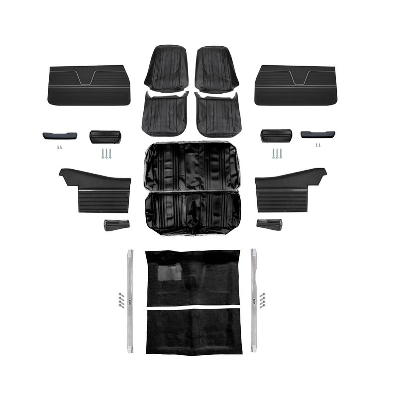 1969 Chevelle Convertible Bucket Interior Kit - Black