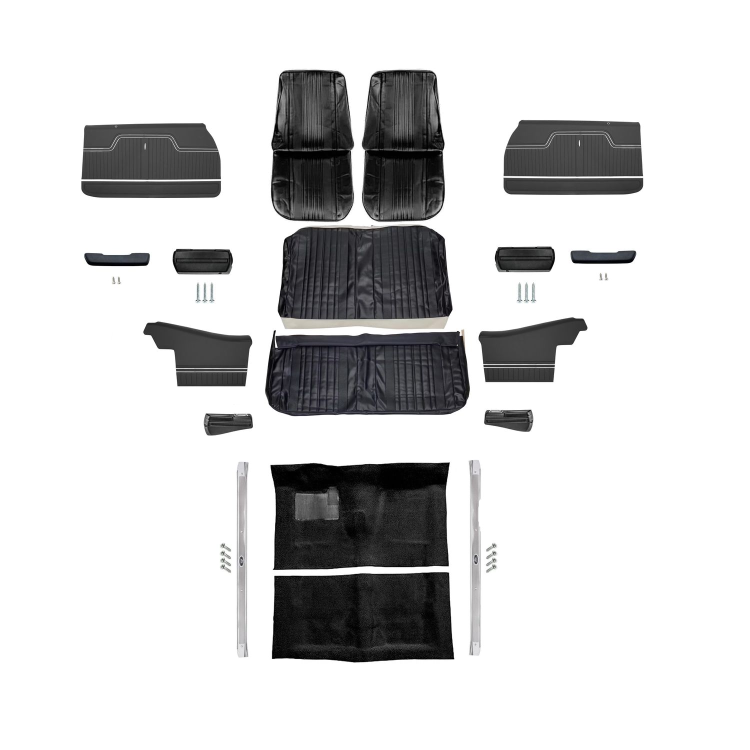 1970 Chevelle Convertible Bucket Seat Interior Kit - Black