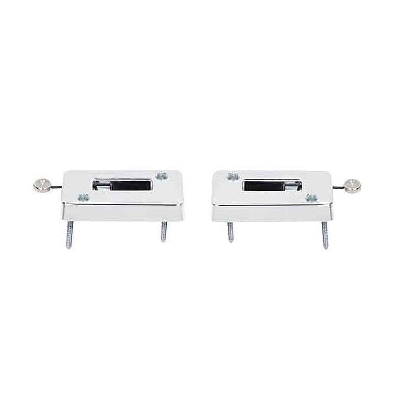 1969 Camaro Firebird Headrest Escutcheon / Locks -  Chrome - Pair