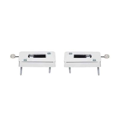 1969 Camaro Firebird Headrest Escutcheon / Locks -  Chrome - Pair