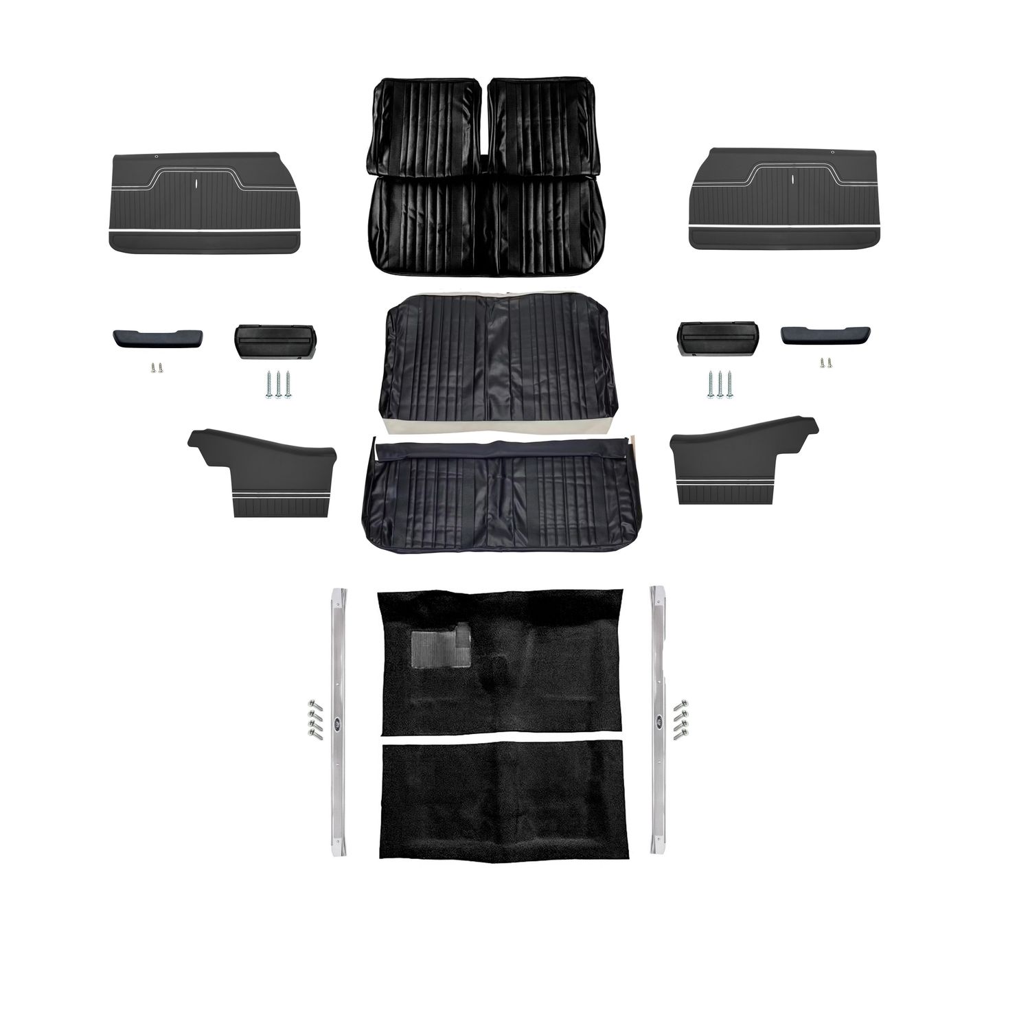 1970 Chevelle Convertible Bench Seat Interior Kit - Black