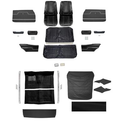 1970 Chevelle Coupe Bucket Interior Kit - Black