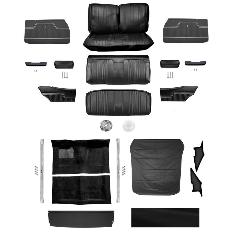 1971-72 Chevelle Coupe Bench Seat Interior Kit - Black
