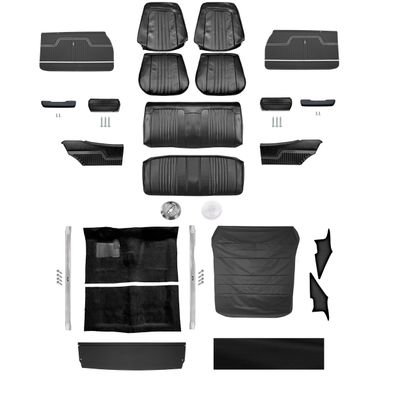 1971-72 Chevelle Coupe Bucket Seat Interior Kit - Black