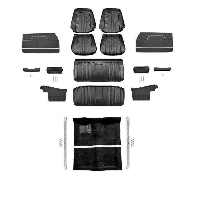 1971-72 Chevelle Convertible Bucket Seat Interior Kit -Black
