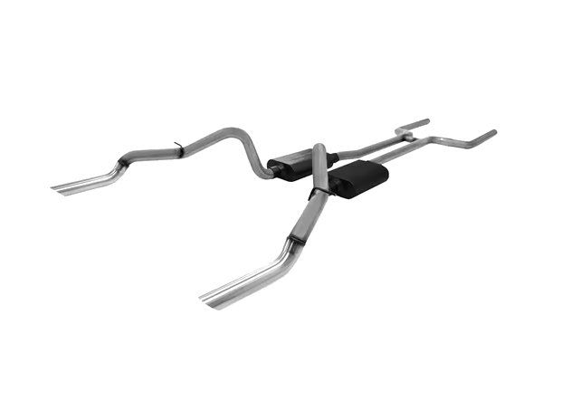 1969 Camaro Firebird Flow Master Cross-Member Back  2.5&quot; Exhaust Kit  w/ Stainless Tips