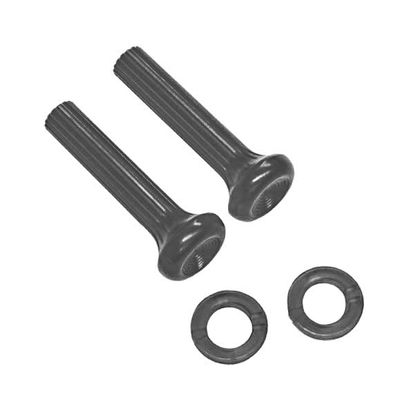 1968 Camaro Firebird Dash Vent Pull Knobs Pair Black Ferrules
