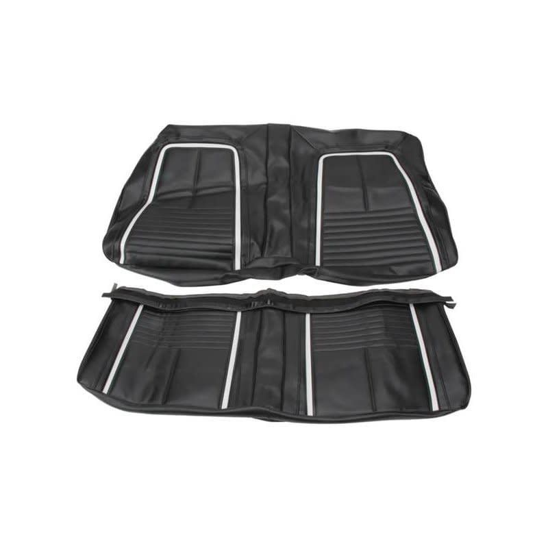 1967 Camaro Deluxe Rear Fold Down Seat Cover Black -White Stripe