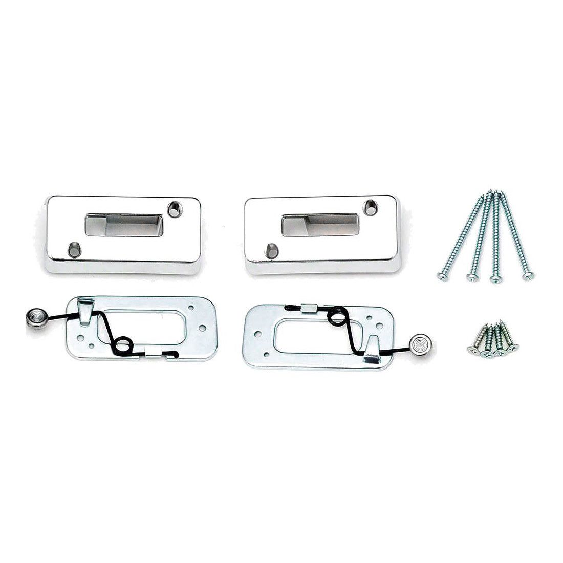 1969 Camaro Firebird Headrest Escutcheon / Locks -  Chrome - Pair