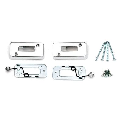 1969 Camaro Firebird Headrest Escutcheon / Locks -  Chrome - Pair