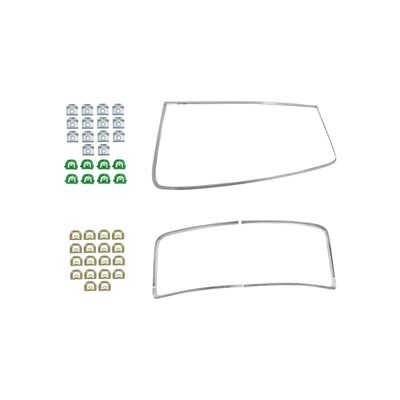 1966-67 Chevelle Front &amp; Rear Window Trim Kit w/ Clips