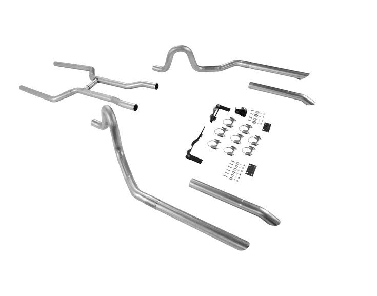 1964-72 Chevelle Flow Master Cross-Member Back 2.5&quot; Exhaust Kit  w/o Mufflers