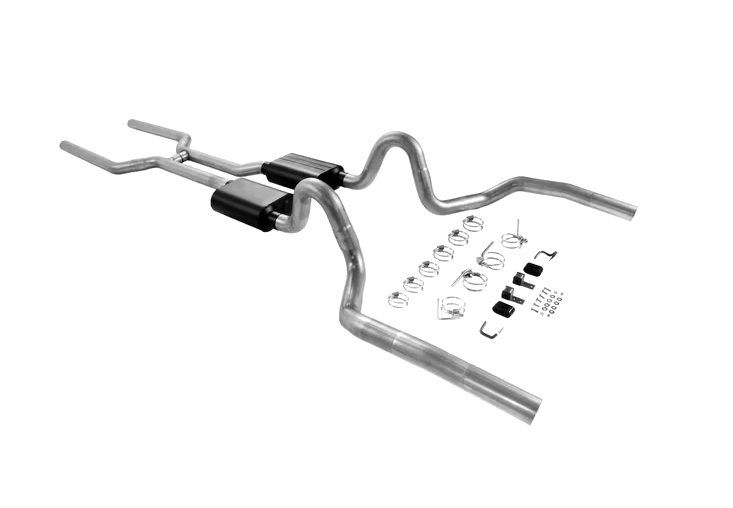 1968-72 Chevelle Flow Master Cross-Member Back 3&quot;  Aluminized Exhaust Kit