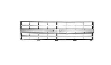 Silver Dual Lamp Grille 1985-88 Chevy Truck, C/K 10 Blazer Suburban w/ Emblem Mount