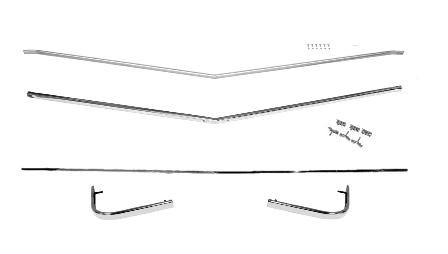 1969 Chevelle El Camino SS Grille Molding Kit; 5-Pieces