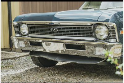 1968-74 Chevy Nova Pro Touring Front Spoiler with Hardware; Carbon Fiber Hydro Dipped