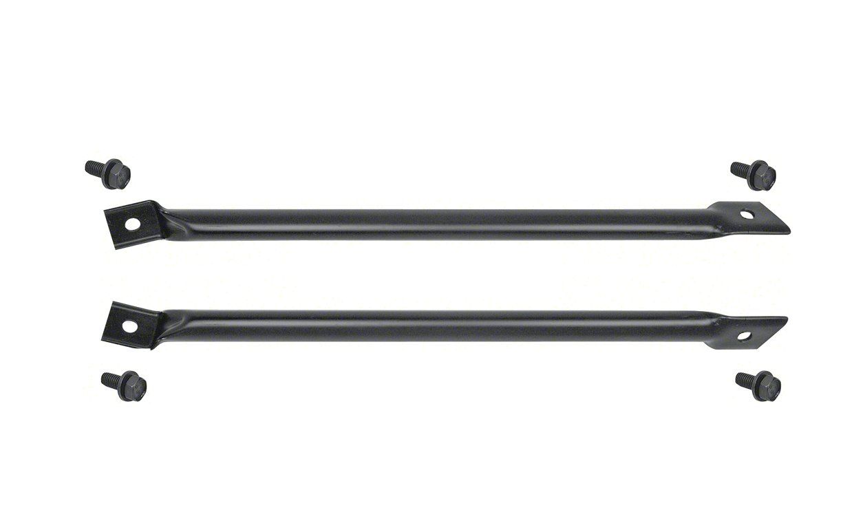 Fender to Radiator Bars with Hardware; Black; Pair;  1967-69 Camaro; 1967-69 Firebird