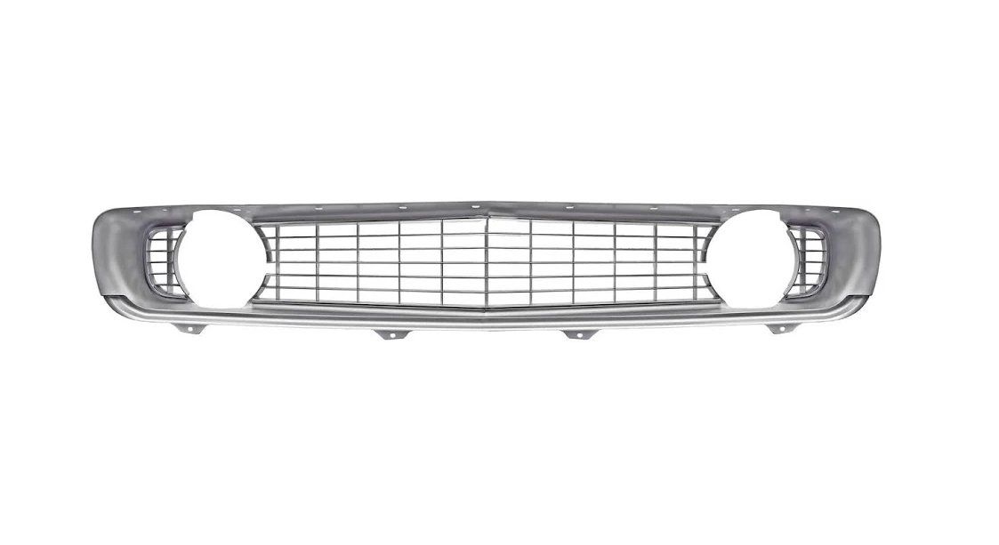 1969 Camaro; Standard Silver Grille with Trim Installed