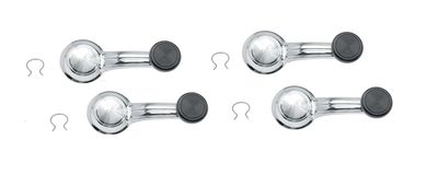 1967-81 Camaro; 1967-81 Firebird; 1968-72 Chevelle; 4-Piece Black Knob Window Crank Set