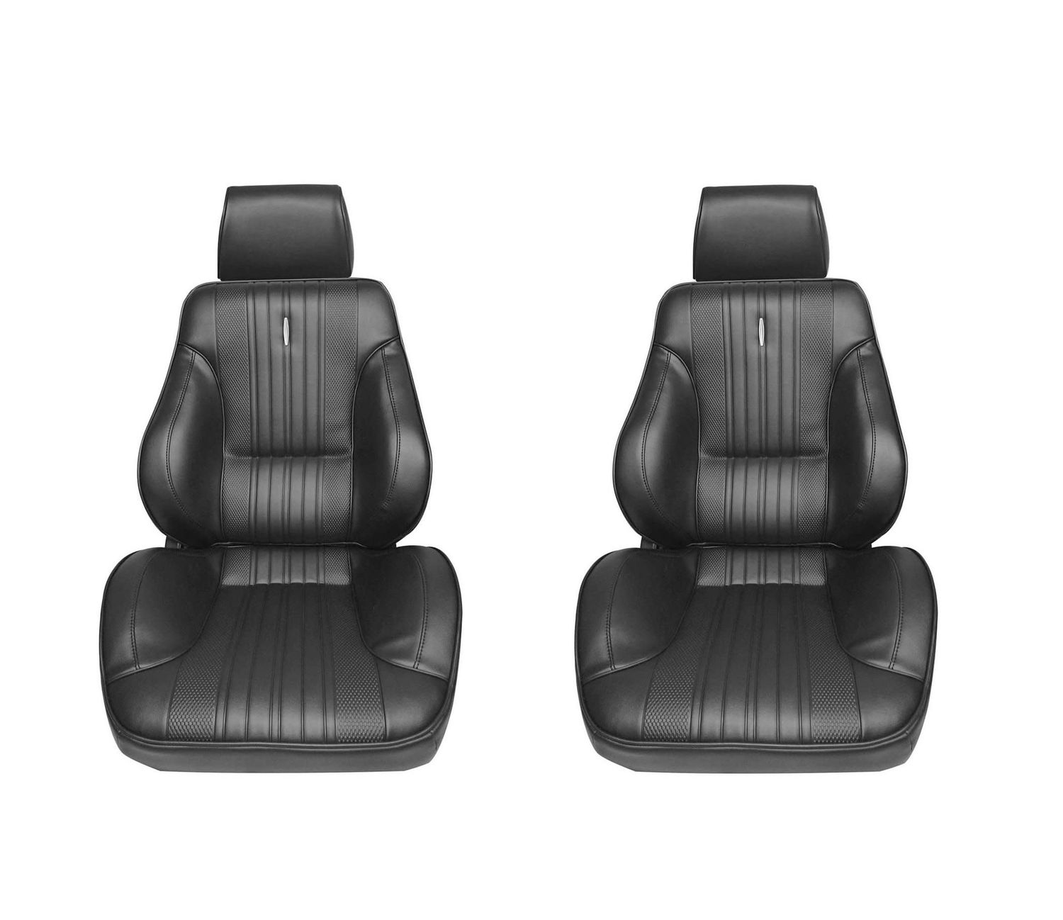 1970 Chevelle Distinctive Touring II Bucket Seats - Pair, Color: Black - L2295