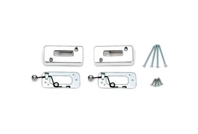 1969 Camaro Firebird Headrest Escutcheon / Locks -  Chrome - Pair