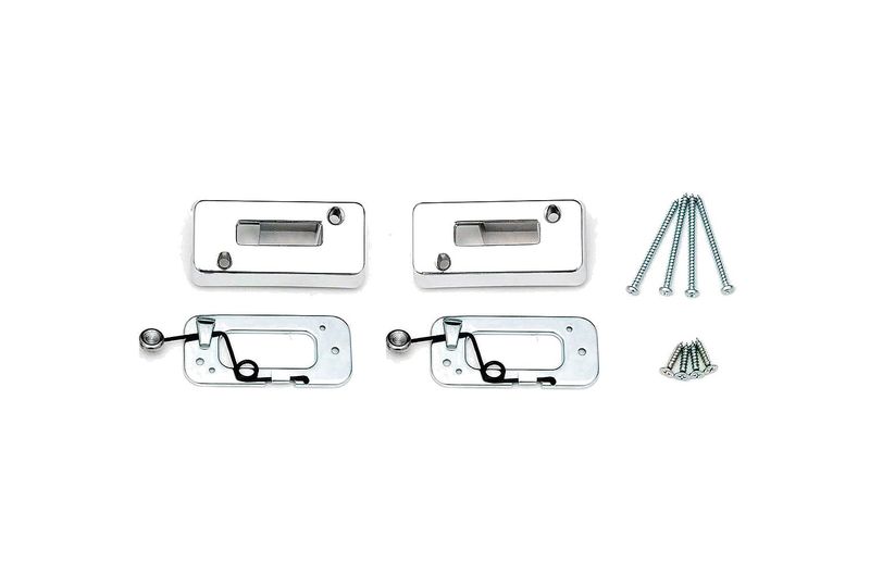 1969 Camaro Firebird Headrest Escutcheon / Locks -  Chrome - Pair