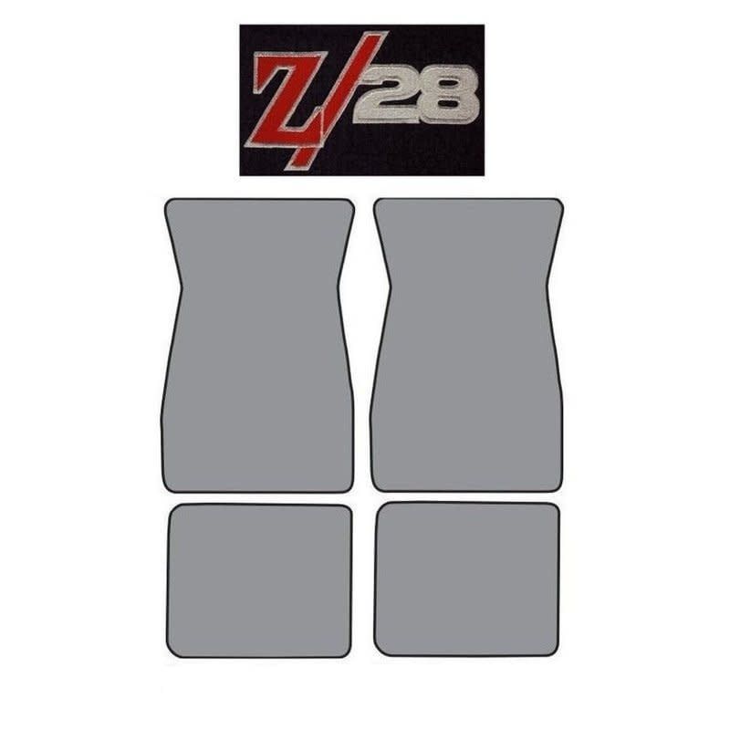 1967-69 Camaro 4-Pc Floor Mat Set with "Z28" Logo in Red &amp; Silver