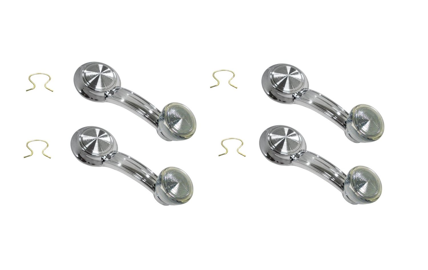 1970-81 Camaro; 1970-81 Firebird; 1968-72 Chevelle ; Window Crank Handle 4-Pc Set - Clear Knob