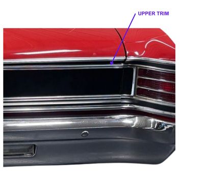 1967 Chevelle; Rear Upper Tail Panel Trim with Mounting Clips Included