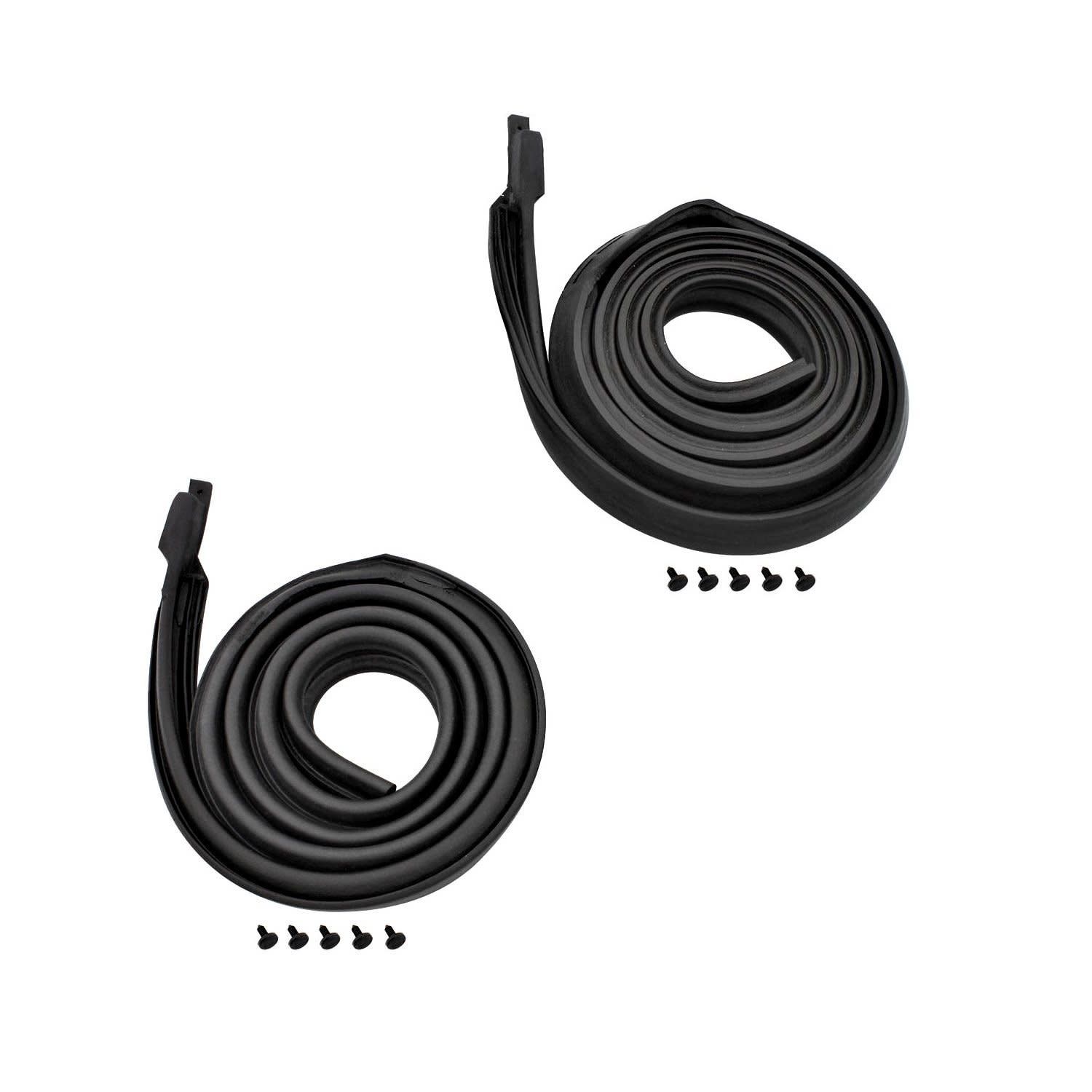 Roof Rail Weatherstripping Seals with Pins; Pair; 1966-67 Chevelle