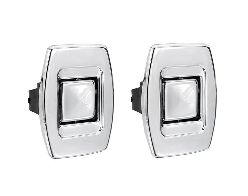 1969-72 Chevelle; 1969-72 GM A-Body; Bucket Seat Back Chrome Release Buttons; Pair